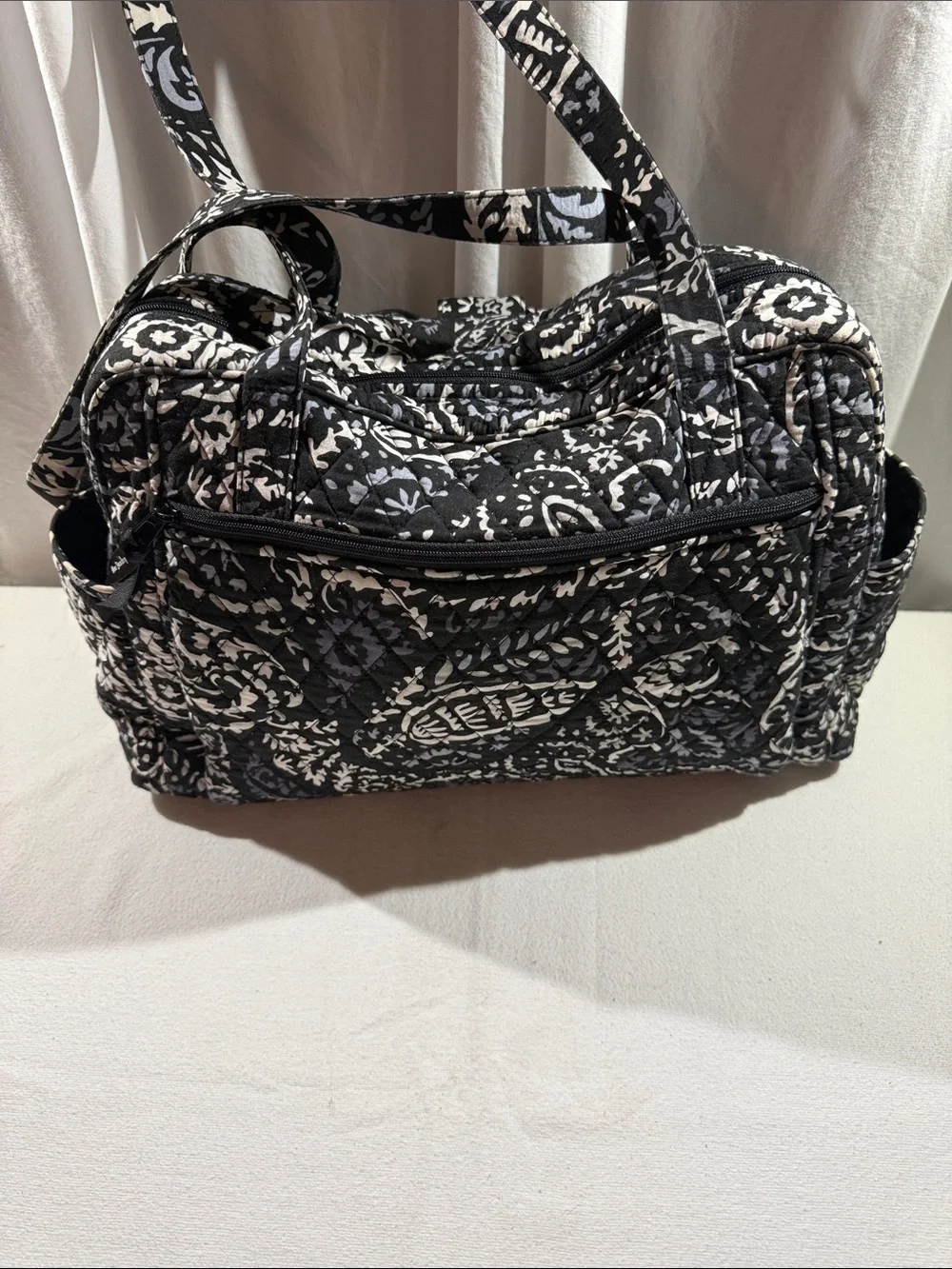 Vera Bradley Black & White Quilted Weekender Travel Bag